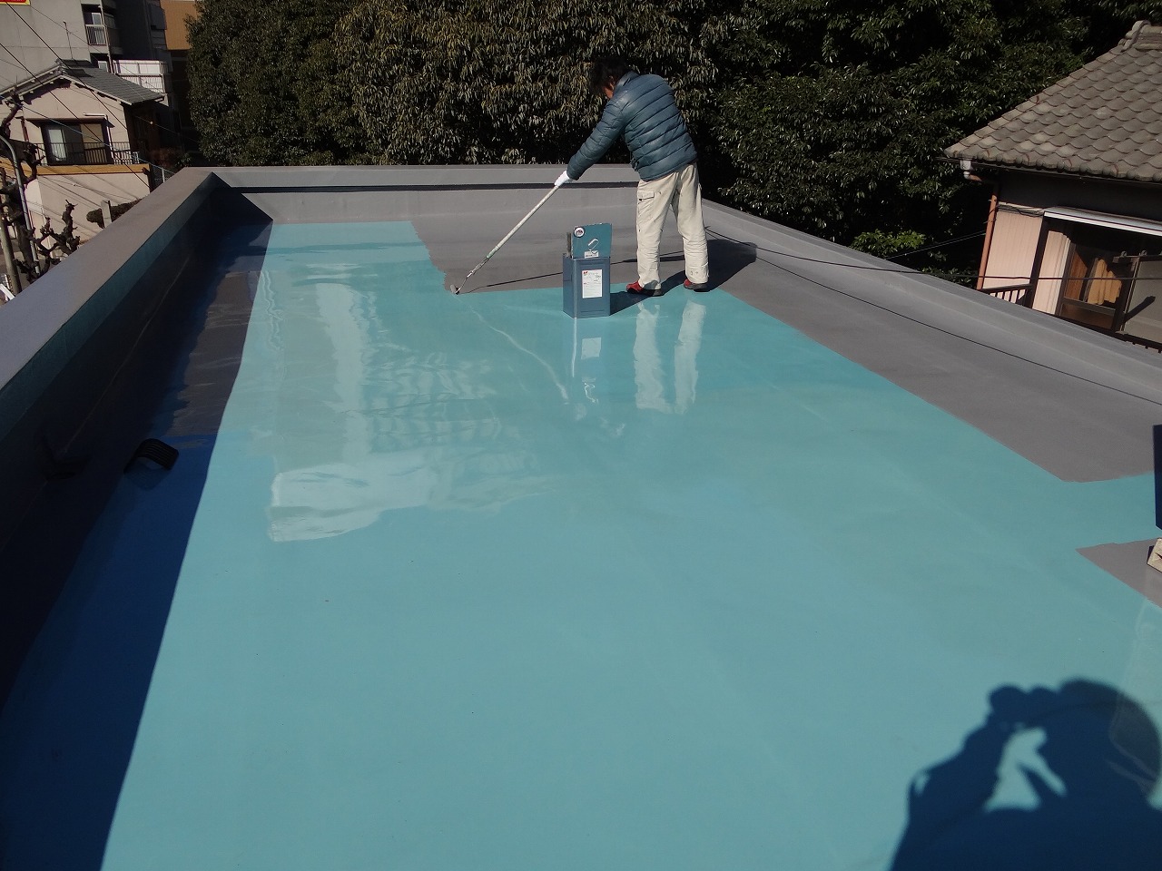 屋上防水工事。