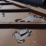 瓦棒屋根の塗装工事。