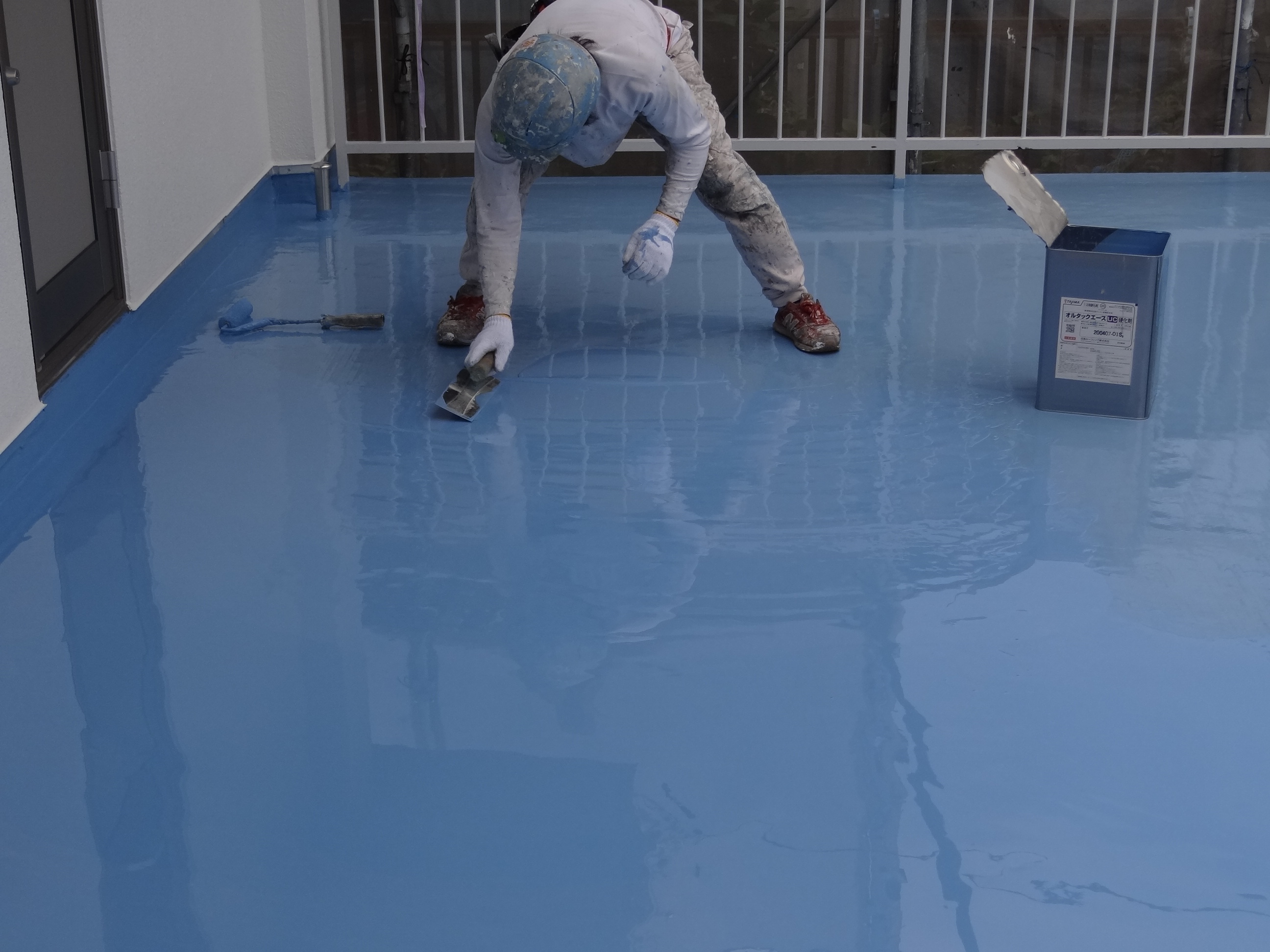 ベランダ防水工事。